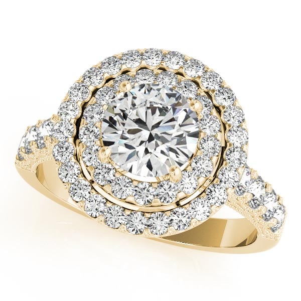 CERTIFIED 18K YELLOW GOLD 2.32 CTW J-K/VS-SI1 DIAMOND HALO ENGAGEMENT RING (1 of 1)