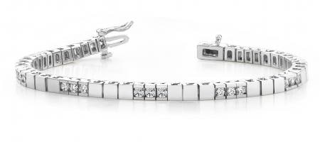 14K WHITE GOLD 1 CTW G-H I1/I2 DIAMOND BUILDING BLOCK TENNIS BRACELET (1 of 1)