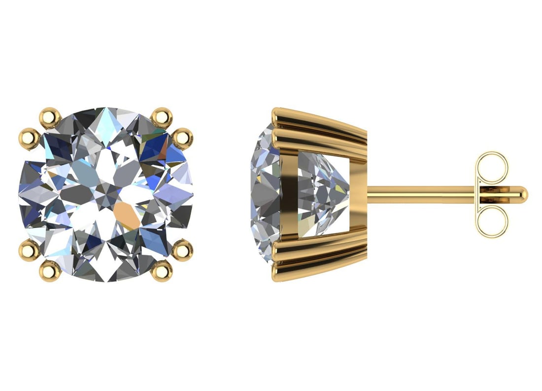 Certified 1.00 CTW Round Diamond 14K Yellow Gold Earring (1 of 1)