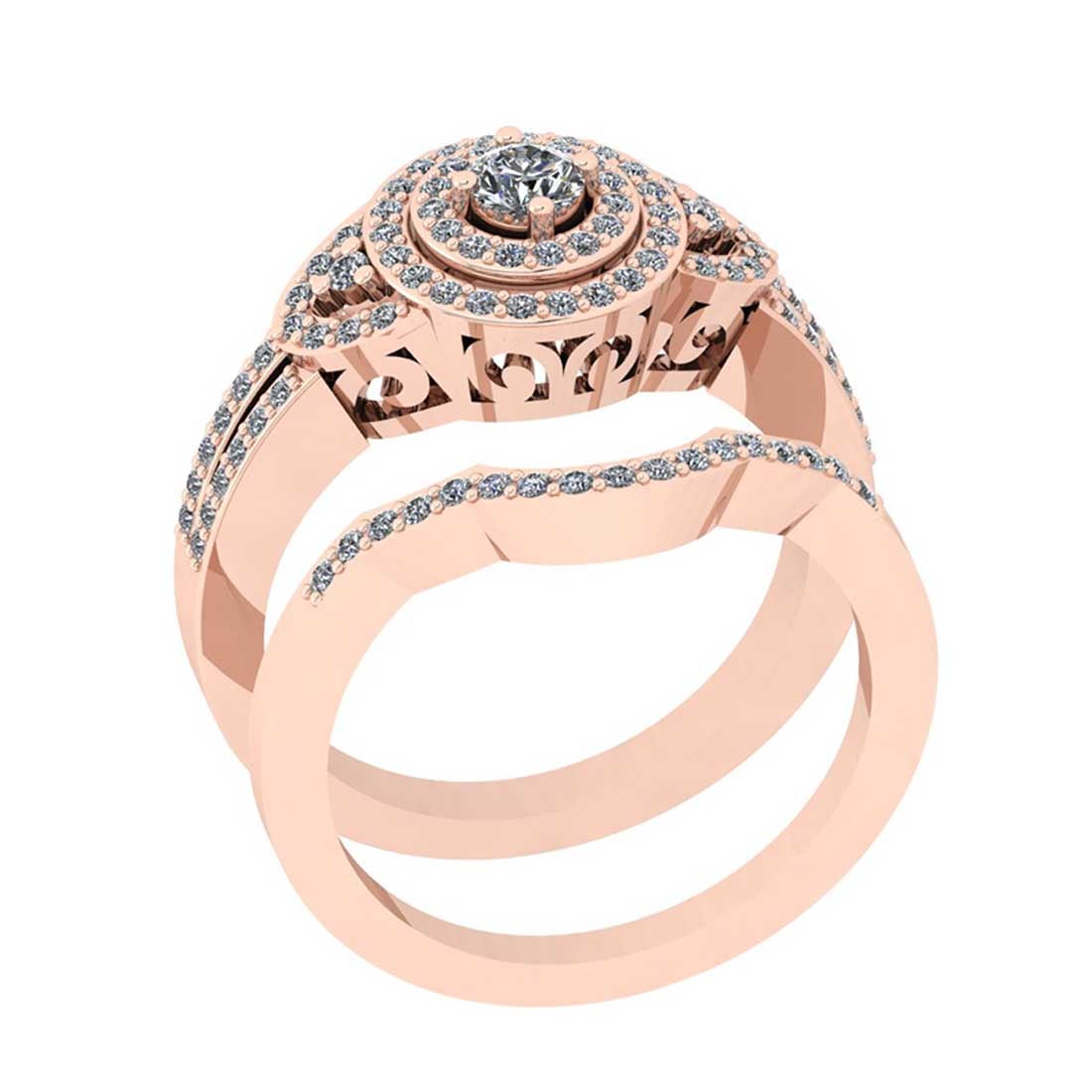 0.70 Ctw SI2/I1 Diamond Style 14K Rose Gold Engagement set Ring: Center Diamond Weight : 0.20 Ctw ( Round Cut) Center Diamond Color : J-K Center Stone Setting : Prong Center Stone Clarity : SI2/I1 Side Stone Weight Of Ctw 0.50 Ctw Side Stone Color : J-K Stone Clari