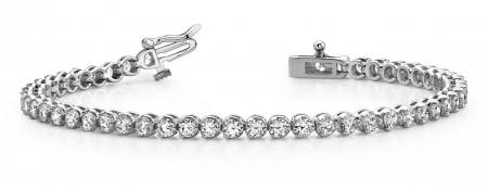 14K WHITE GOLD 2 CTW G-H I1/I2 ROUND PRONG SET DIAMOND TENNIS BRACELET: 14K WHITE GOLD 2 CTW G-H I1/I2 ROUND PRONG SET DIAMOND TENNIS BRACELET #PAPPS23408v5