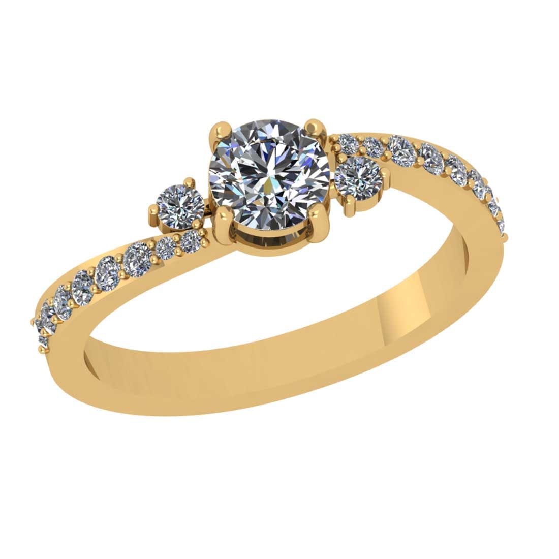 0.80 Ctw SI2/I1 Diamond 14K Yellow Gold Engagement/Wedding Ring (1 of 2)