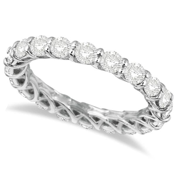 Luxury Diamond Eternity Anniversary Ring Band 14k White Gold 1.50ctw: CENTER STONE; Diamond CENTER STONE CLARITY; SI CENTER STONE COLOR; J-K CENTER STONE SETTING; Prong SIDE STONE CLARITY; SIDE STONE COLOR; SIDE STONE SETTING; ctw OF SIDE STONE: SIDE STONE QUALITY; #PAP