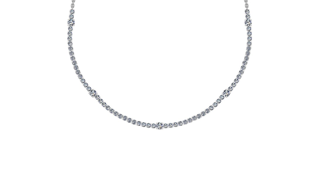 Certified 4.91 Ctw SI2/I1 Diamond 14K White Gold Necklace (1 of 4)