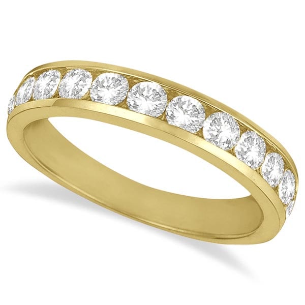 Channel-Set Diamond Anniversary Ring Band 14k Yellow Gold 2.05ctw: CENTER STONE; Diamond CENTER STONE CLARITY; SI CENTER STONE COLOR; J-K CENTER STONE SETTING; Channel SIDE STONE CLARITY; SIDE STONE COLOR; SIDE STONE SETTING; ctw OF SIDE STONE: SIDE STONE QUALITY; #P