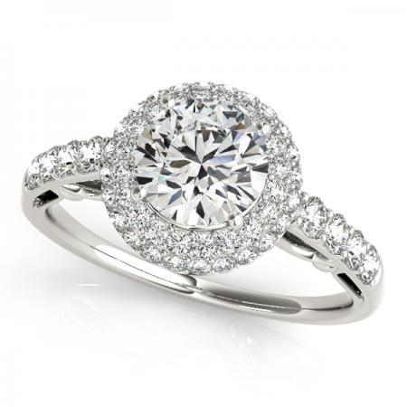CERTIFIED PLATINUM 1.17 CTW J-K/VS-SI1 DIAMOND HALO ENGAGEMENT RING (1 of 1)