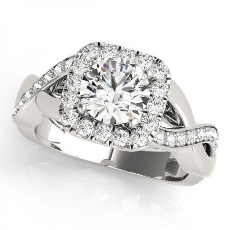 CERTIFIED PLATINUM 1.34 CTW J-K/VS-SI1 DIAMOND HALO ENGAGEMENT RING (1 of 1)