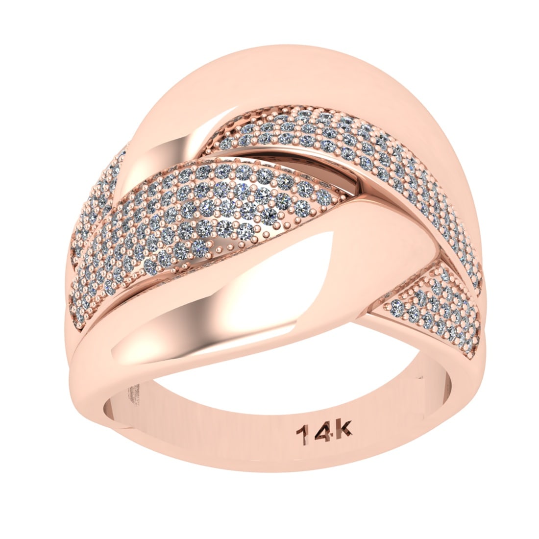 0.83 Ctw Si2/i1 Diamond 14K Rose Gold Groom Wedding Ring (1 of 2)
