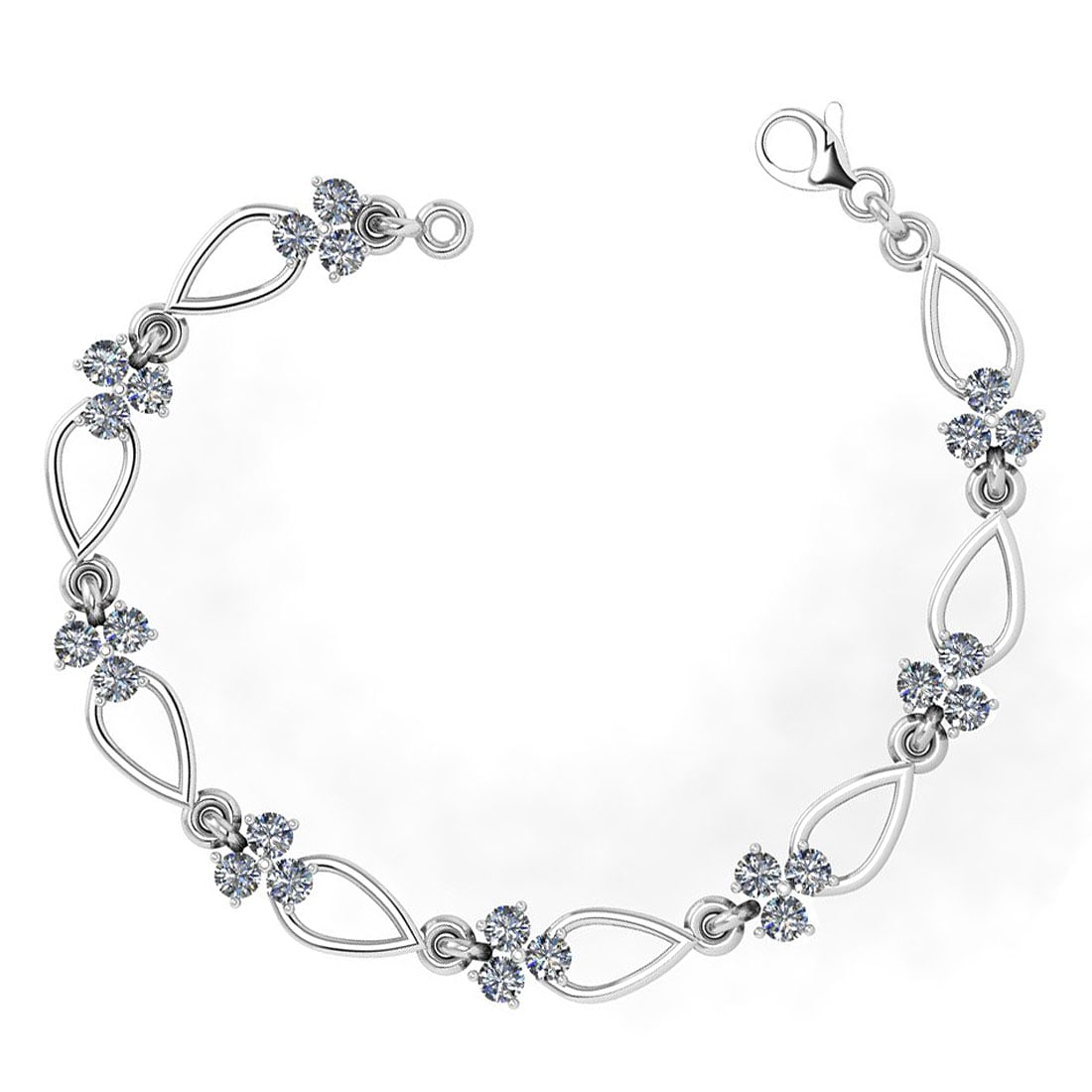 Certified1.20CTW Diamond VS/SI1 Bracelet 14K White Gold Made In USA: Diamond Stone Weight Approx ; 1.20CTW Diamond Stone Color: White G-H Diamond Stone Clarity: VS/SI1 Stone Setting: Prong Metal Weight Approx: 3.60 Gram 14K White Gold Bracelet Made In USA #PAPPS21795v6