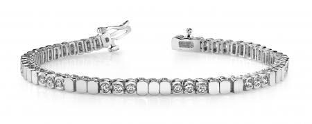 14KT WHITE GOLD 1 CTW G-H VS2/SI1 TRIPLE BEZEL DIAMOND BRACELET (1 of 1)