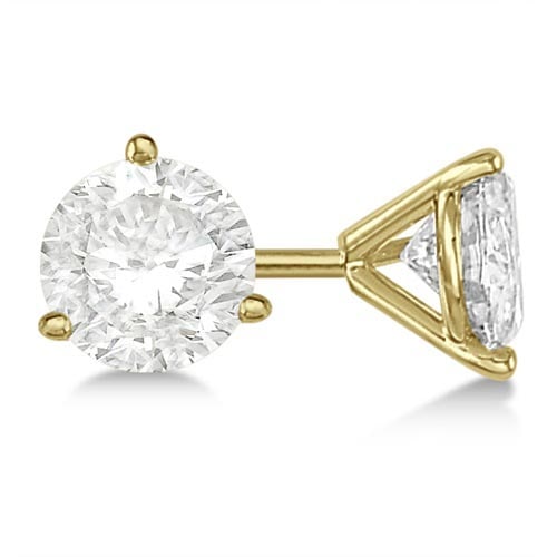 2.00ctw. 3-Prong Martini Diamond Stud Earrings 18kt Yellow Gold J-K, SI1-SI: CENTER STONE; Diamond CENTER STONE CLARITY; SI1-SI2 CENTER STONE COLOR; J-K CENTER STONE SETTING; Prong SIDE STONE CLARITY; SIDE STONE COLOR; SIDE STONE SETTING; ctw OF SIDE STONE: SIDE STONE QUALITY;