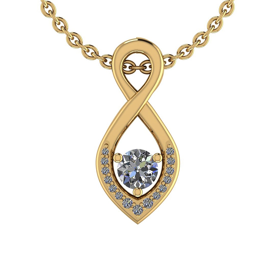 0.33 Ctw VS/SI1 Diamond 14K Yellow Gold Necklace (1 of 1)