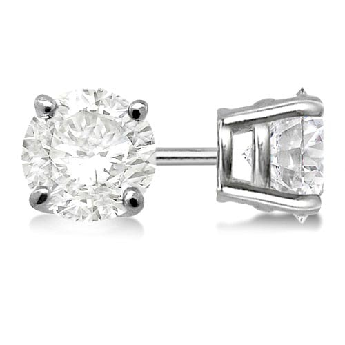 1.50ctw. 4-Prong Basket Diamond Stud Earrings 14kt White Gold J-K, SI1-SI2: CENTER STONE; Diamond CENTER STONE CLARITY; SI1-SI2 CENTER STONE COLOR; J-K CENTER STONE SETTING; Prong SIDE STONE CLARITY; SIDE STONE COLOR; SIDE STONE SETTING; ctw OF SIDE STONE: SIDE STONE QUALITY;
