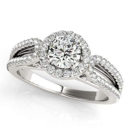 CERTIFIED PLATINUM .85 CTW J-K/VS-SI1 DIAMOND HALO ENGAGEMENT RING (1 of 1)