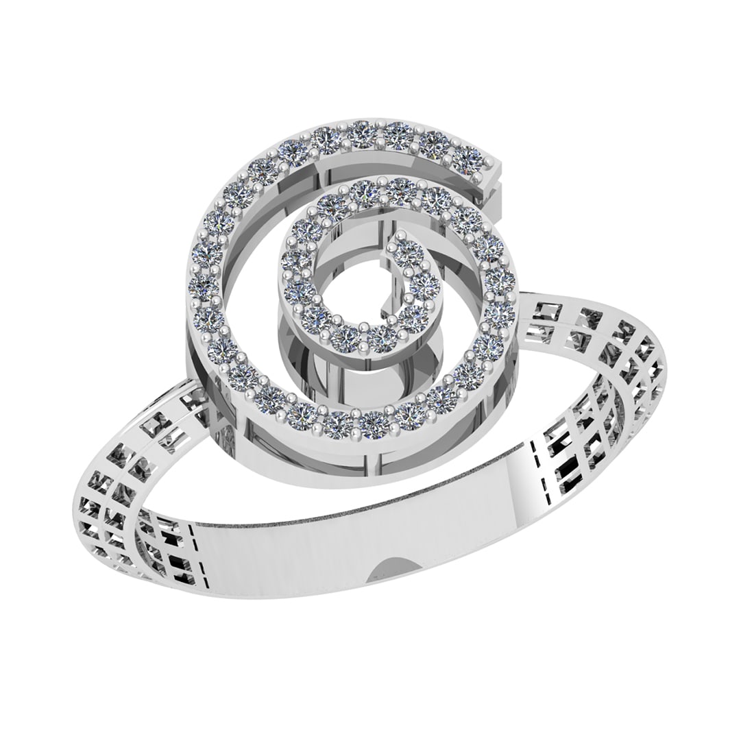 0.20 Ctw VS/SI1 Diamond 14K White Gold Cluster Ring (1 of 2)