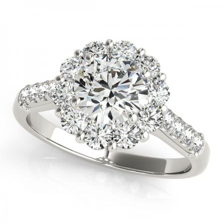CERTIFIED PLATINUM 2.12 CTW J-K/VS-SI1 DIAMOND HALO ENGAGEMENT RING (1 of 1)