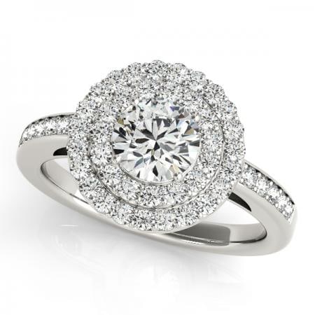 CERTIFIED PLATINUM 1.30 CTW J-K/VS-SI1 DIAMOND HALO ENGAGEMENT RING (1 of 1)