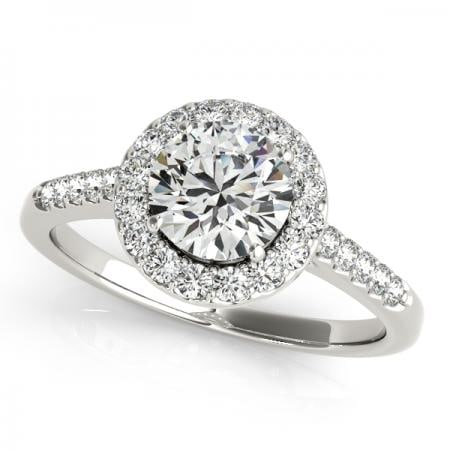 CERTIFIED PLATINUM 1.22 CTW J-K/VS-SI1 DIAMOND HALO ENGAGEMENT RING (1 of 1)
