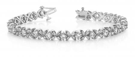 14KT WHITE GOLD 2 CTW G-H SI2/SI3 FACETED X LINK BRACELET (1 of 1)