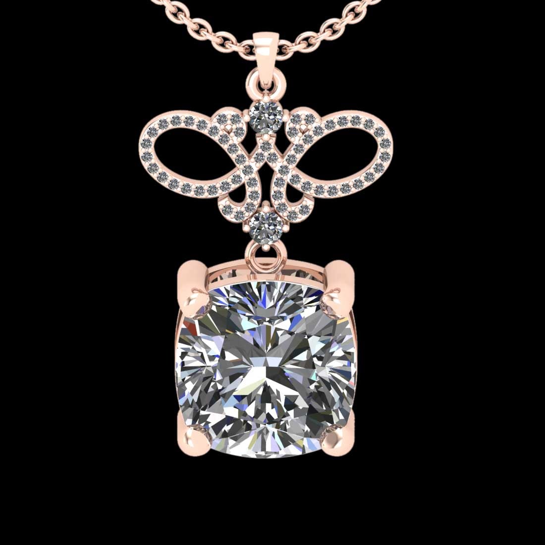 1.77 Ctw SI2/I1 Diamond 18K Rose Gold Pendant Necklace: Center Diamond Weight : 1.50 Ctw (Cushion Cut) Center Diamond Color :-J-K Setting : Prong Side Weight Of Ctw 0.27 Ctw Color : J-K Clarity : SI2/I1 Stone Setting : Prong Metal Weight : Approx 7.50 gram