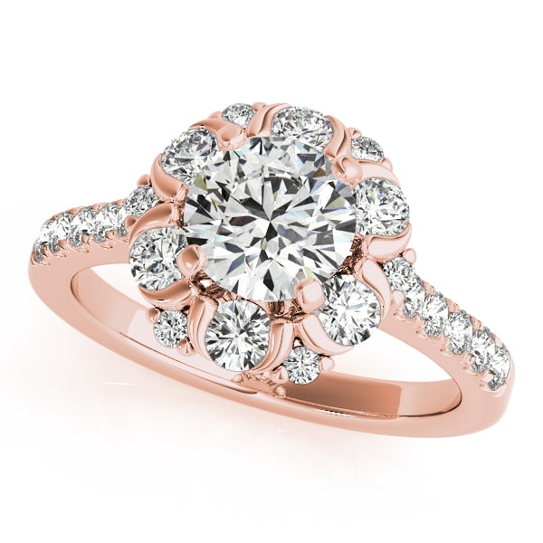 CERTIFIED 18K ROSE GOLD 1.51 CTW J-K/VS-SI1 DIAMOND HALO ENGAGEMENT RING (1 of 1)