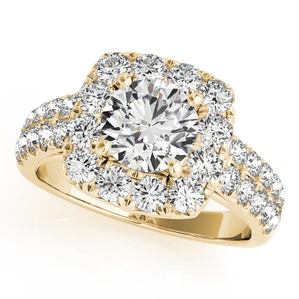CERTIFIED 18K YELLOW GOLD 1.48 CTW J-K/VS-SI1 DIAMOND HALO ENGAGEMENT RING (1 of 1)