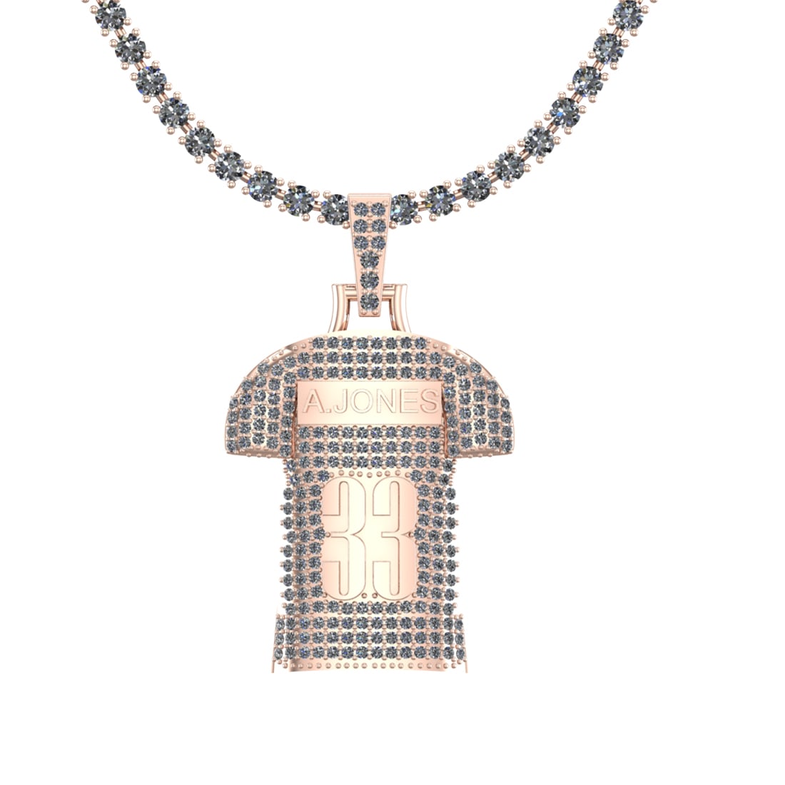 4.62 Ctw SI2/I1 Diamond 14K Rose Gold Cricket theme pendant necklace: Total Diamond Weight : 4.62 Ctw (Round cut) Center Diamond Color :- J-K Center Clarity : SI2/I1 Stone Setting : Prong Metal Weight : Approx 29.50 Gram 14K Rose Gold Cricket theme pendant necklace #PAP