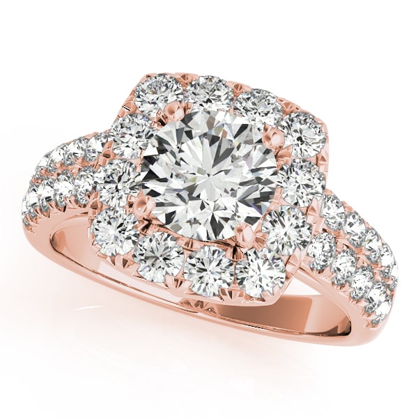 CERTIFIED 18K ROSE GOLD 1.48 CTW J-K/VS-SI1 DIAMOND HALO ENGAGEMENT RING (1 of 1)
