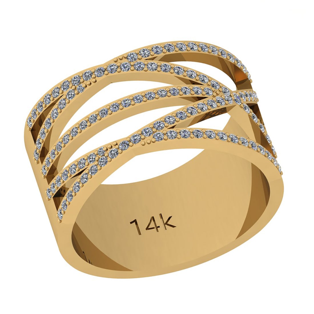 0.84 Ctw Si2/i1 Diamond 14K Yellow Gold Men s Band Ring (1 of 2)