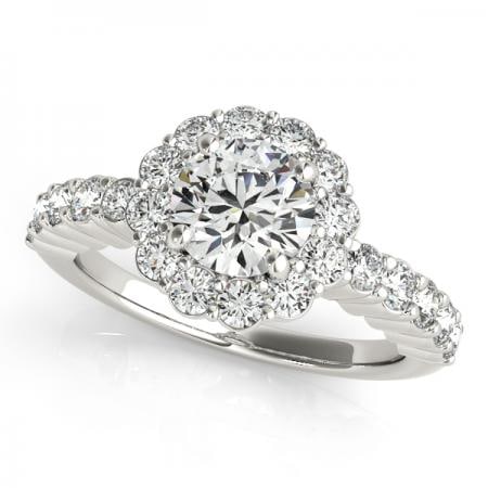 CERTIFIED PLATINUM 1.21 CTW J-K/VS-SI1 DIAMOND HALO ENGAGEMENT RING (1 of 1)