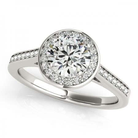 CERTIFIED PLATINUM 1.18 CTW J-K/VS-SI1 DIAMOND HALO ENGAGEMENT RING (1 of 1)