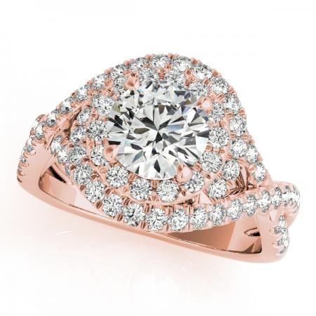 CERTIFIED 18K ROSE GOLD 1.54 CTW J-K/VS-SI1 DIAMOND HALO ENGAGEMENT RING (1 of 1)