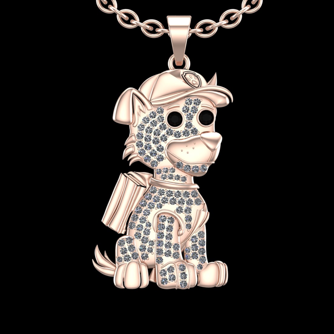 1.71 Ctw SI2/I1 Treated Fancy Black and white Diamond 18K Rose Gold Hip Hop (1 of 1)