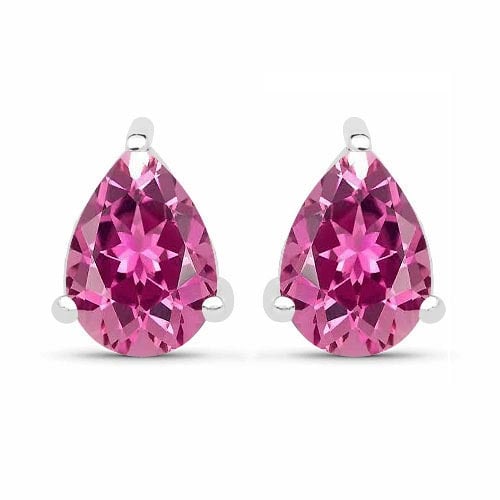 4.50 CTW Genuine Pink Tourmaline And 14K White Gold Earrings: Certified 4.50 CTW Genuine Pink Tourmaline And 14K White Gold Earrings Center Stone 4.50 CTW Pear Center Stone Clarity:SI1-SI2 Center Stone Color : Genuine Pink Tourmaline Stone Setting ;Prong And 14K