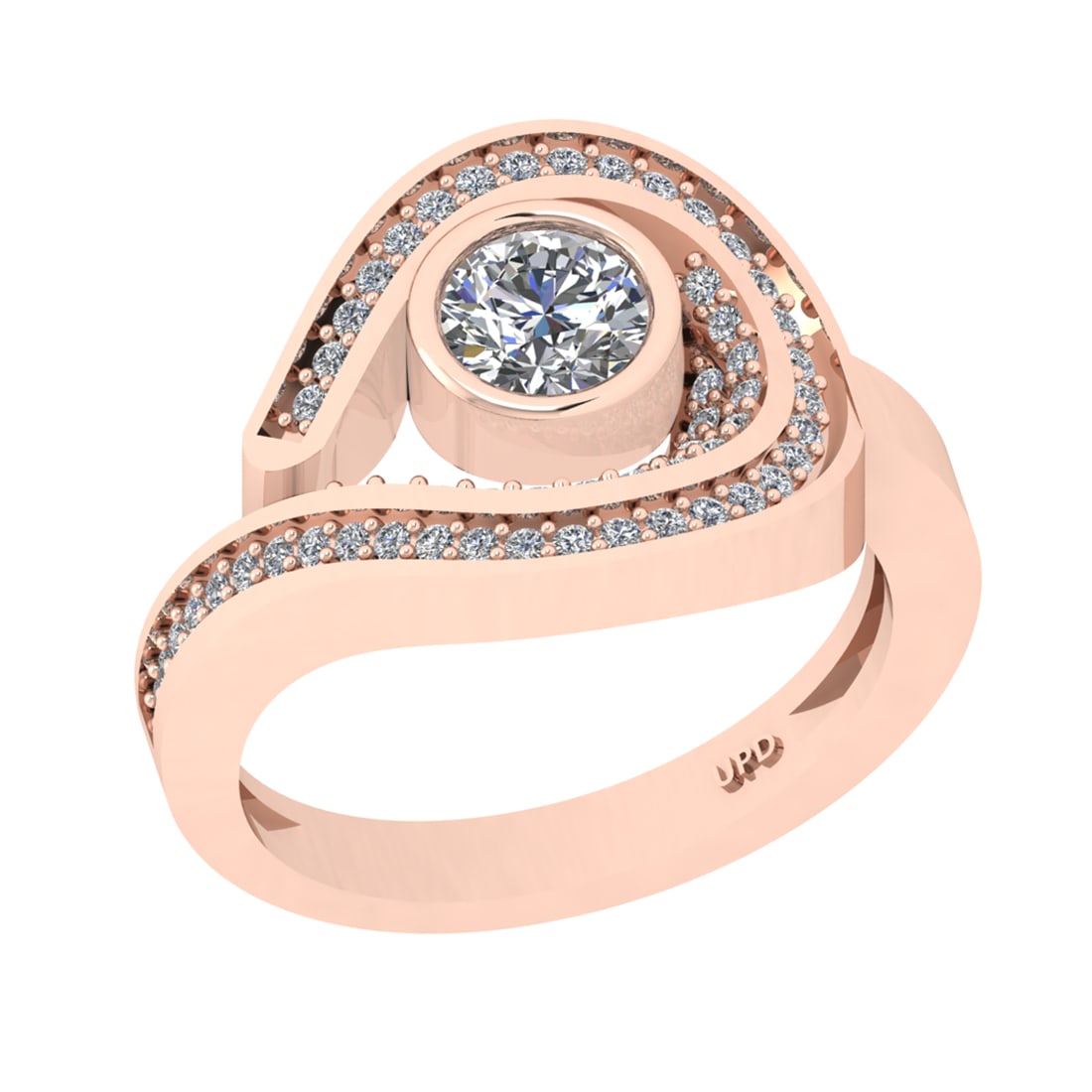 0.81 Ctw SI2/I1 Diamond 14K Rose Gold Engagement Ring (1 of 2)