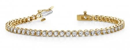 14K YELLOW GOLD 2 CTW G-H I1/I2 ROUND PRONG SET DIAMOND TENNIS BRACELET (1 of 1)