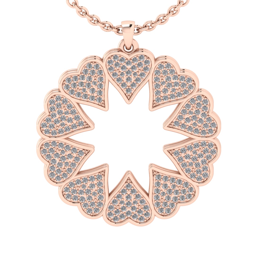 1.15 Ctw SI2/I1 Diamond 14K Rose Gold Pendant Necklace (1 of 1)