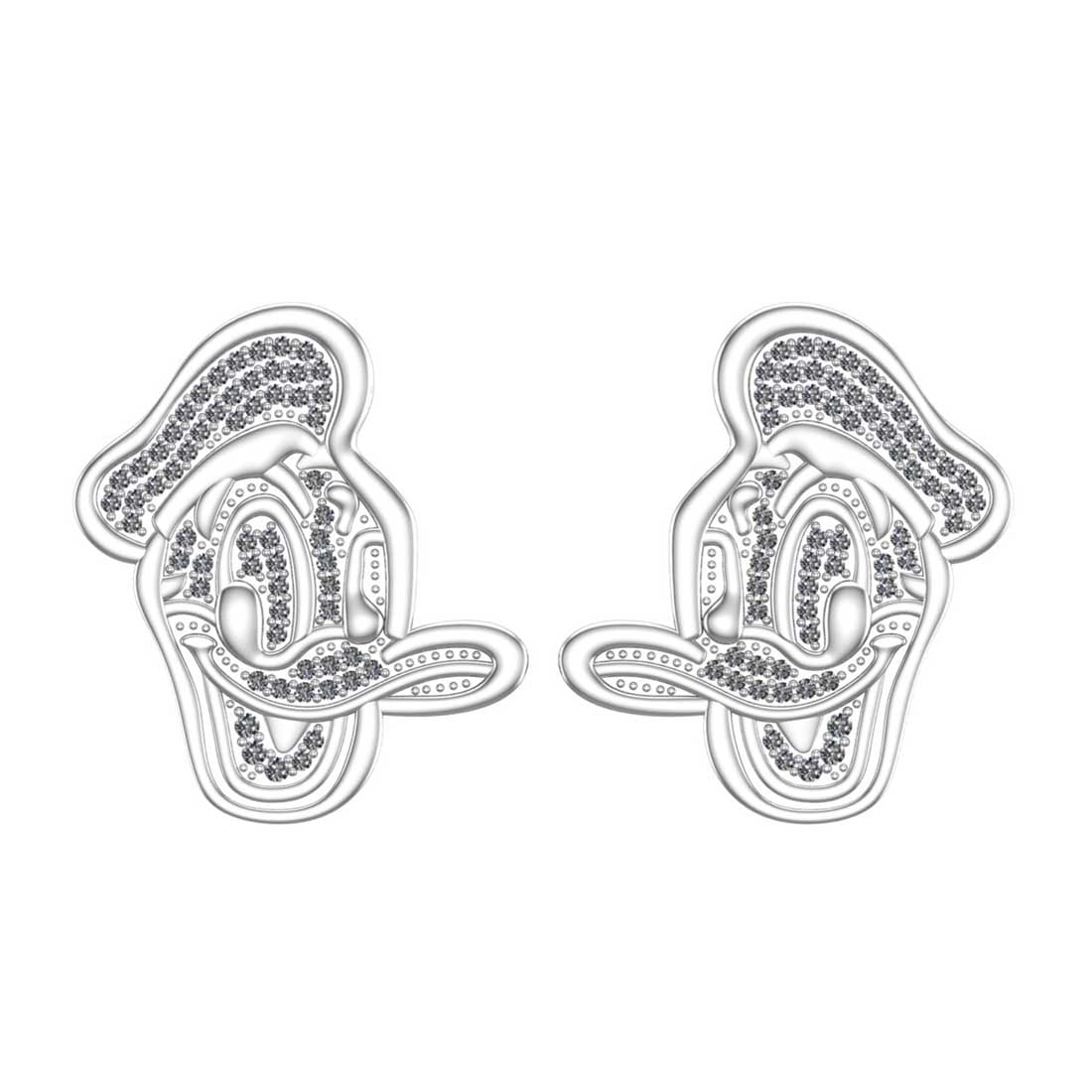 0.62 Ctw SI2/I1 Diamond Prong Set 10k Yellow Gold Donald Duck Women s Stud: Total Diamond Weight : 0.62 Ctw (Round cut) Center Diamond Color :- J-K Center Clarity : SI2/I1 Stone Setting : Prong Metal Weight : Approx 9.90 Gram 10k Yellow Gold Donald Duck Women s Stud Earrings 