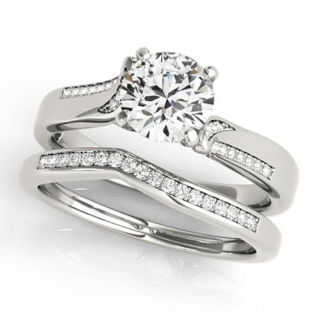 CERTIFIED 18KT WHITE GOLD 1.14 CTW J-K/VS-SI1 DIAMOND BRIDAL SET: CERTIFIED 18KT WHITE GOLD 1.14 CTW J-K/VS-SI1 DIAMOND BRIDAL SET (CENTER STONE DIAMOND .90 CTWW J-K/VS-SI1) please request ring size upon payment #PAPPS86738v3