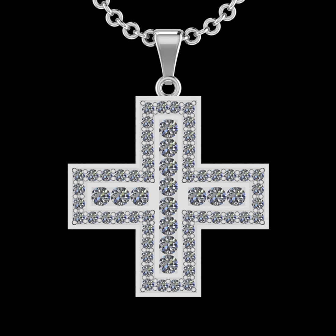 1.45 Ctw SI2/I1 Diamond 18K White Gold Pendant Necklace (1 of 1)
