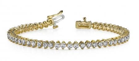 14K YELLOW GOLD 3 CTW G-H SI2/SI3 CLASSIC 2 PRONG DIAMOND TENNIS BRACELET: 14K YELLOW GOLD 3 CTW G-H SI2/SI3 CLASSIC 2 PRONG DIAMOND TENNIS BRACELET #PAPPS20011v5