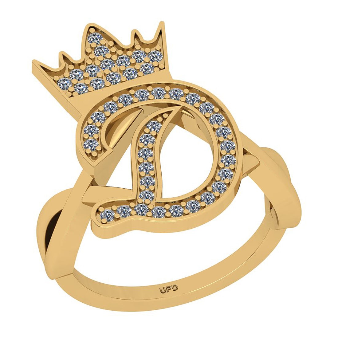 Certified 0.34 Ctw I2/I3 Diamond 14K Yellow Gold (D) Alphabet Ring: Center Diamond Approx Weight: 0.34 Ctw (Round Cut) Center Color: J-K Center Stone Clarity: I2/I3 Center Stone Setting: Prong Metal Approx Weight: 3.50 Gram 14K Yellow Gold (D) Alphabet Ring Size: 6
