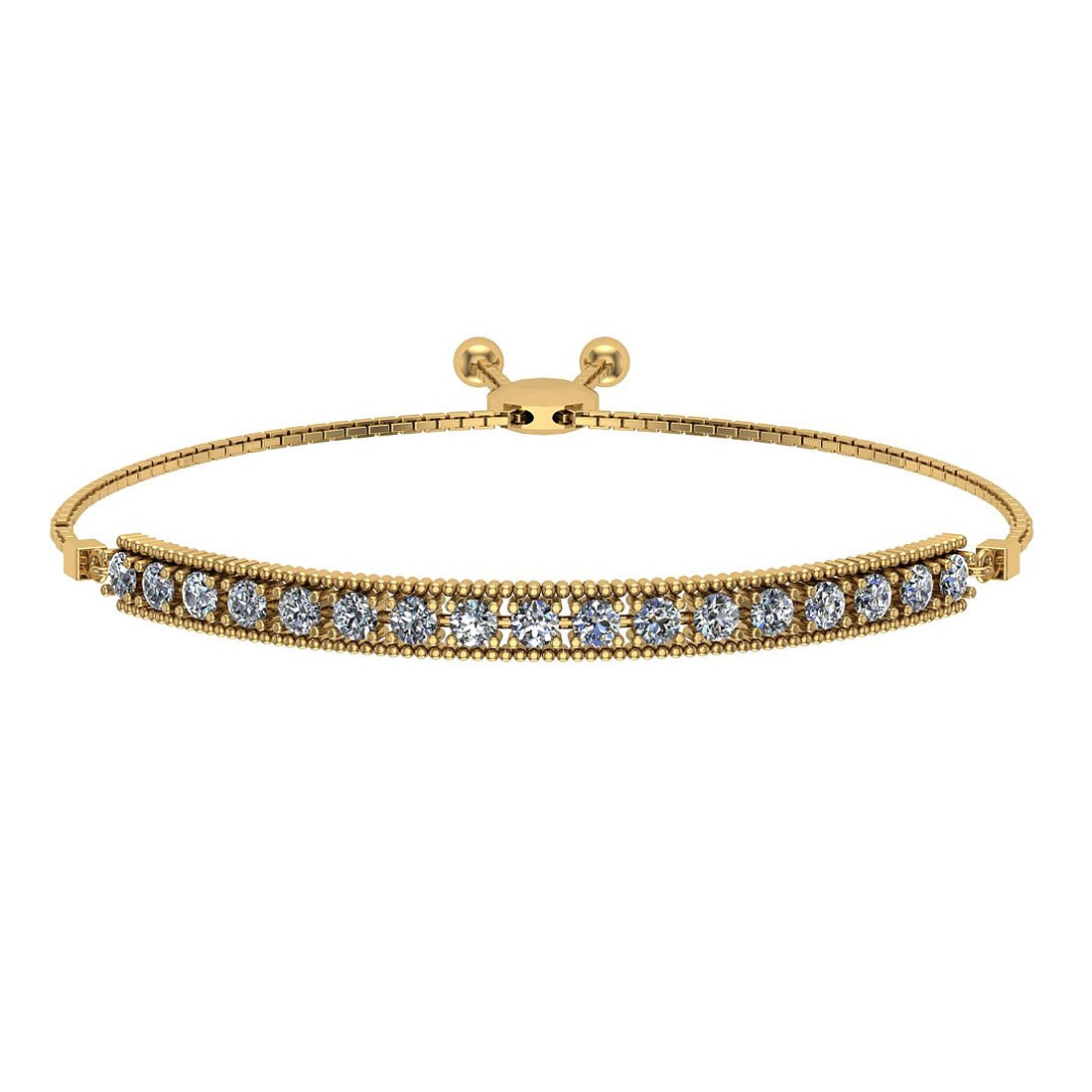 0.50 Ctw SI2/I1 Diamond Prong Set 14K Yellow Gold Slide Bracelet: Center Diamond Weight : 0.50 Ctw (Round Cut) Center Diamond Color :- J-K Center Clarity : SI2/I1 Stone Setting : Prong Metal Weight : Approx 6.20 Gram 14K Yellow Gold Slide Bracelet MJ3413-1.7SB