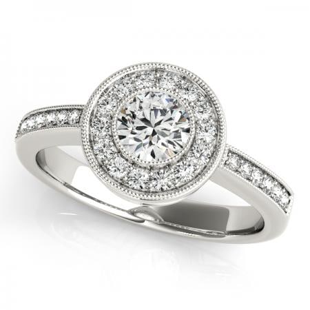 CERTIFIED PLATINUM 2.50 CTW J-K/VS-SI1 DIAMOND HALO ENGAGEMENT RING (1 of 1)