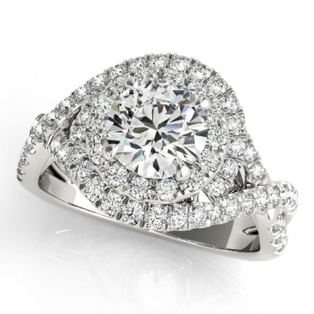 CERTIFIED PLATINUM 1.54 CTW J-K/VS-SI1 DIAMOND HALO ENGAGEMENT RING (1 of 1)
