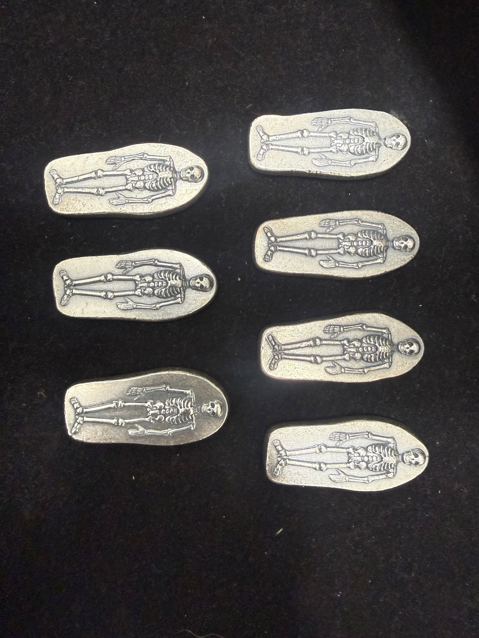 Lot Of 3 Ounce Pure Silver Skeleton Bars Monarch Mint .999 7 Pieces: Lot Of 3 Ounce Pure Silver Skeleton Bars Monarch Mint .999 7 Pieces #PAPPS98466v15