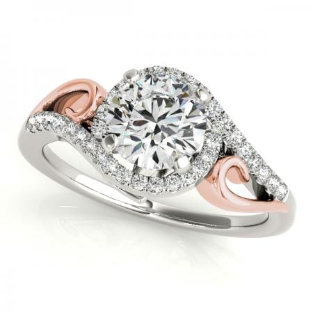 CERTIFIED PLATINUM 1.00 CTW J-K/VS-SI1 DIAMOND HALO ENGAGEMENT RING (1 of 1)