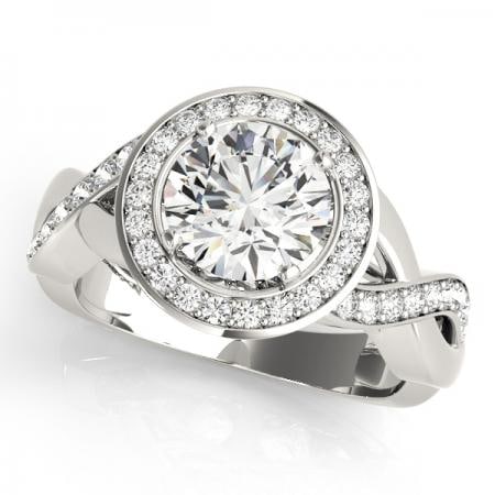 CERTIFIED PLATINUM 1.32 CTW J-K/VS-SI1 DIAMOND HALO ENGAGEMENT RING (1 of 1)