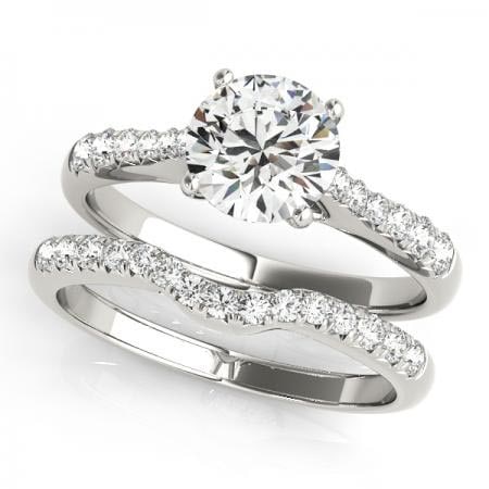 CERTIFIED 18KT WHITE GOLD 1.17 CTW J-K/VS-SI1 DIAMOND BRIDAL SET: CERTIFIED 18KT WHITE GOLD 1.17 CTW J-K/VS-SI1 DIAMOND BRIDAL SET (CENTER STONE DIAMOND .80 CTWW J-K/VS-SI1) please request ring size upon payment #PAPPS86746v3