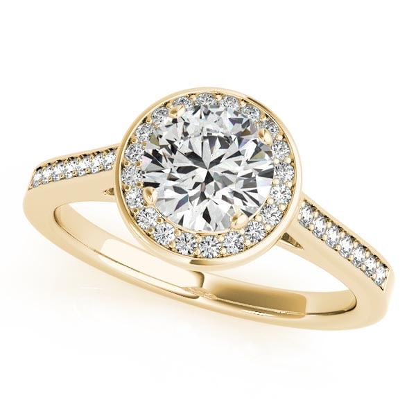 CERTIFIED 18K YELLOW GOLD 1.18 CTW J-K/VS-SI1 DIAMOND HALO ENGAGEMENT RING (1 of 1)